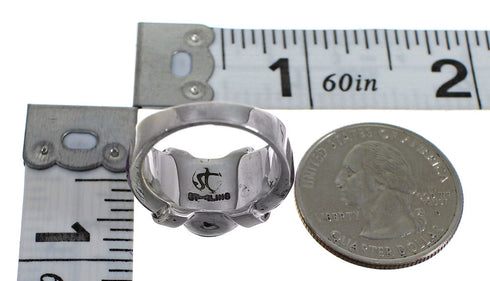 Southwestern Turquoise And Magenta Turquoise Silver Ring Size 5-1/2 WX82091